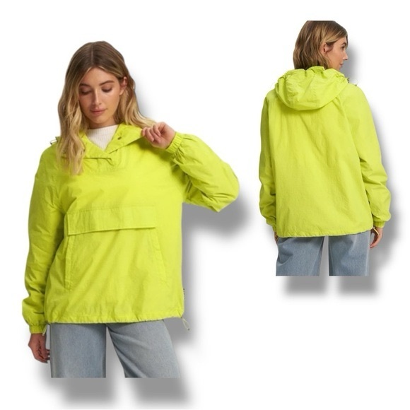 Noize Jackets & Blazers - Noize Neon Yellow Green Chyna Windbreaker Jacket Technical Jacket